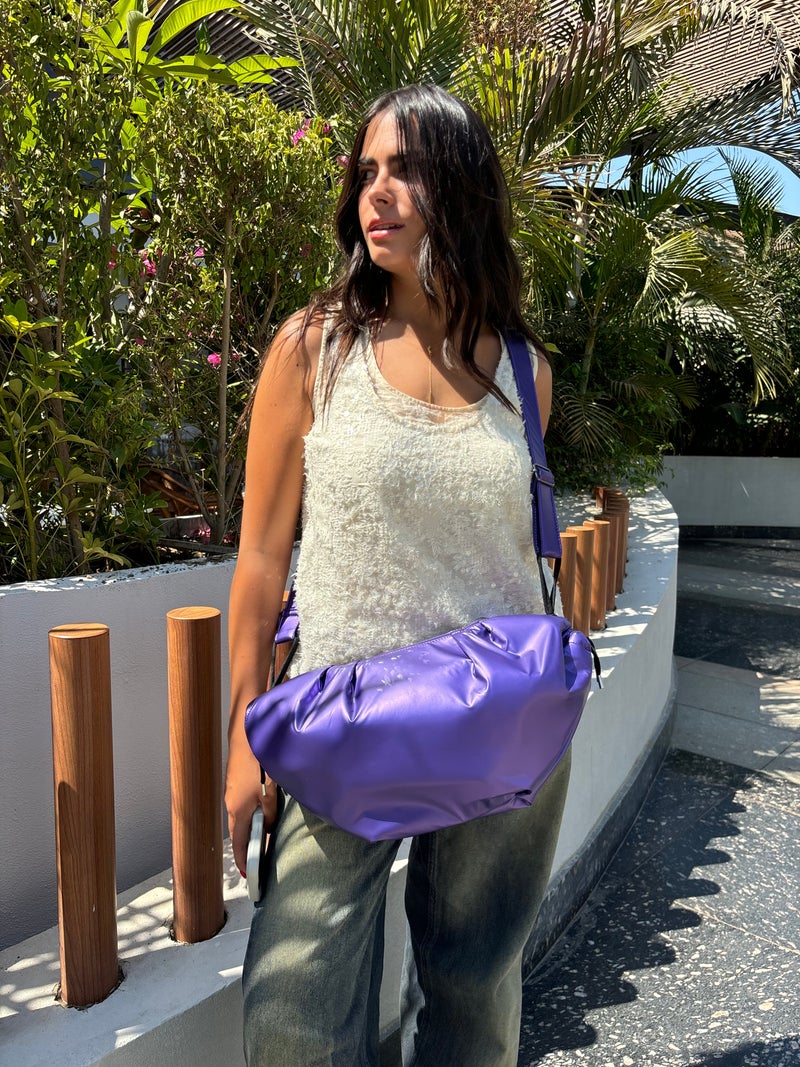 Zuri Medium String Bag - Metallic purple - Image 3